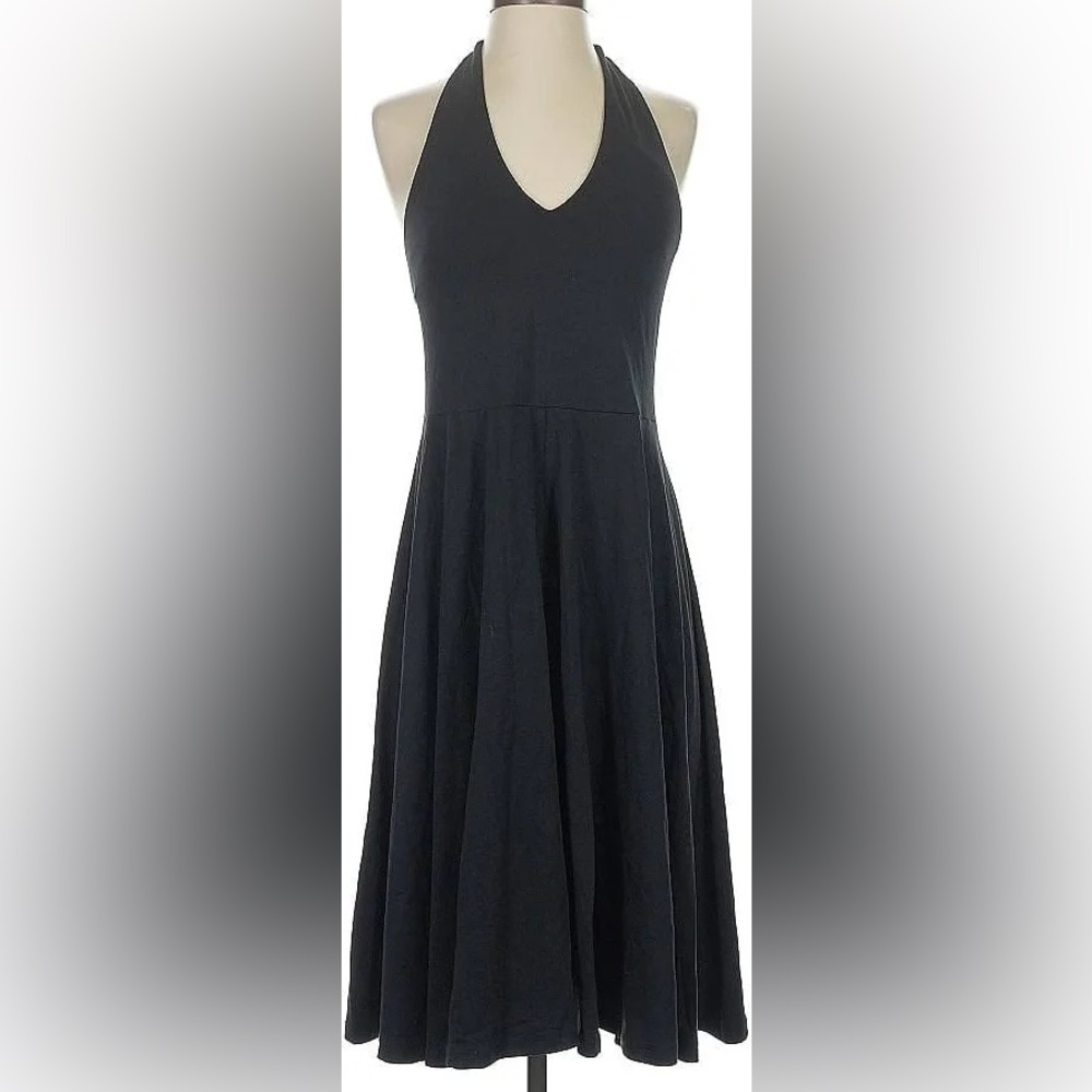Lands' End Elegant Black Midi Dress NEW